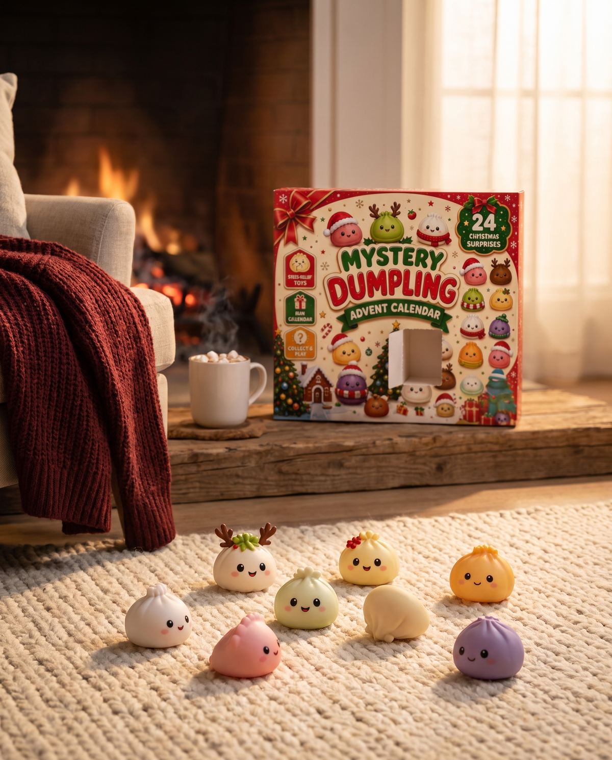 Christmas Squishies Advent Calendar 2026 24 Days Countdown Dumpling Squishy Toys