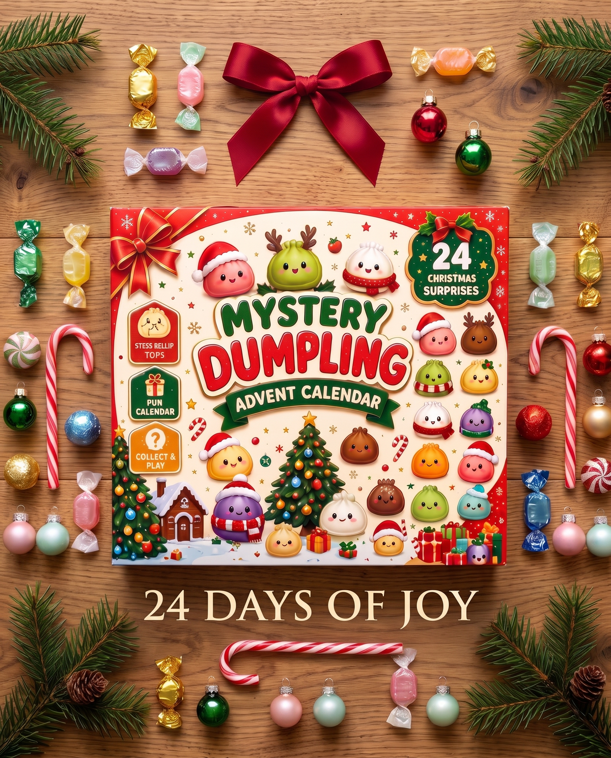 Christmas Squishies Advent Calendar 2026 24 Days Countdown Dumpling Squishy Toys
