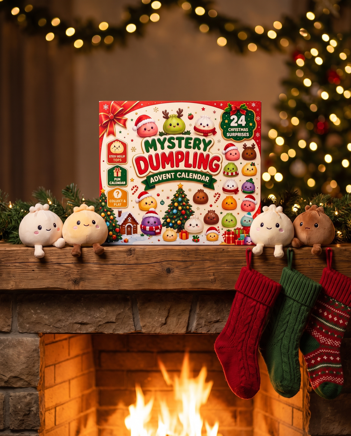 Christmas Squishies Advent Calendar 2026 24 Days Countdown Dumpling Squishy Toys