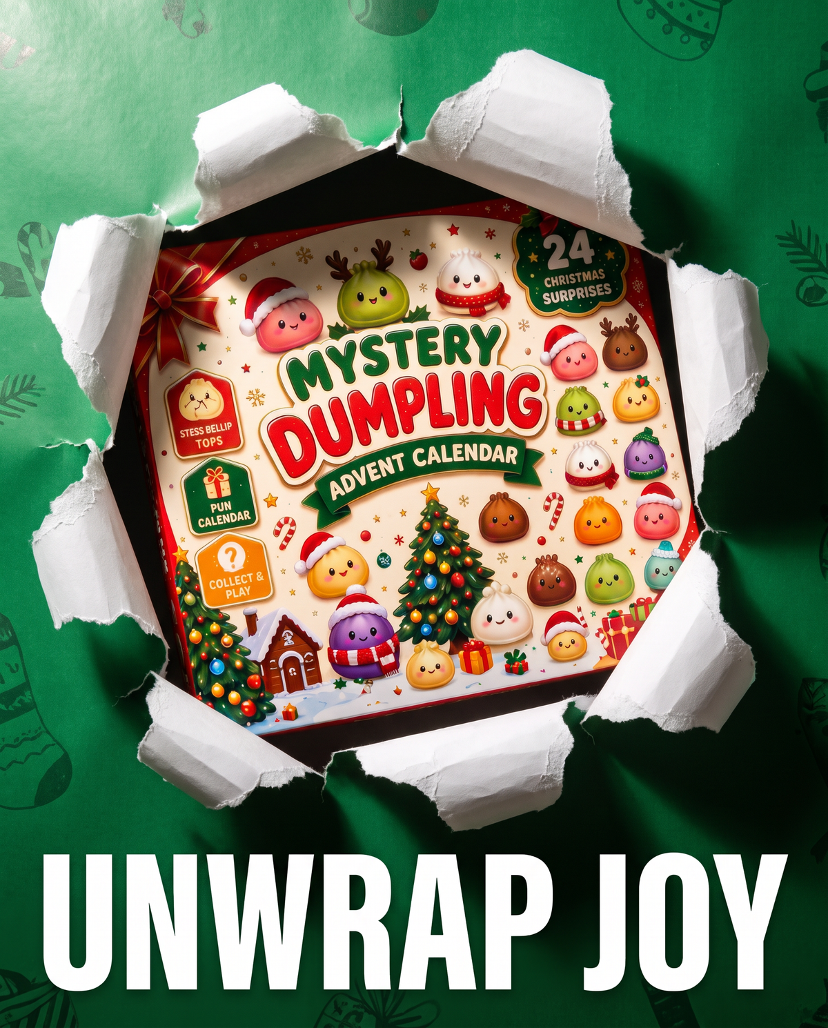 Christmas Squishies Advent Calendar 2026 24 Days Countdown Dumpling Squishy Toys